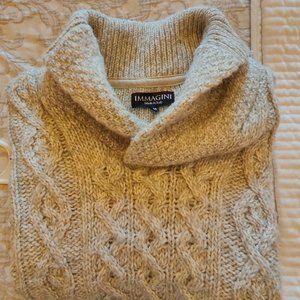 Immagini Made In Italy Wool Blend Fisherman Sweater SZ M
